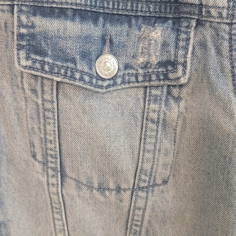 Pacsun Los Angeles Mens Denim Distressed Jean Jacket y2k‎ Size Medium